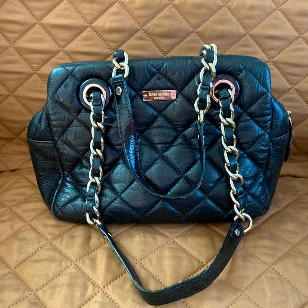 Kate Spade Bag Black Quilted Leather Tote